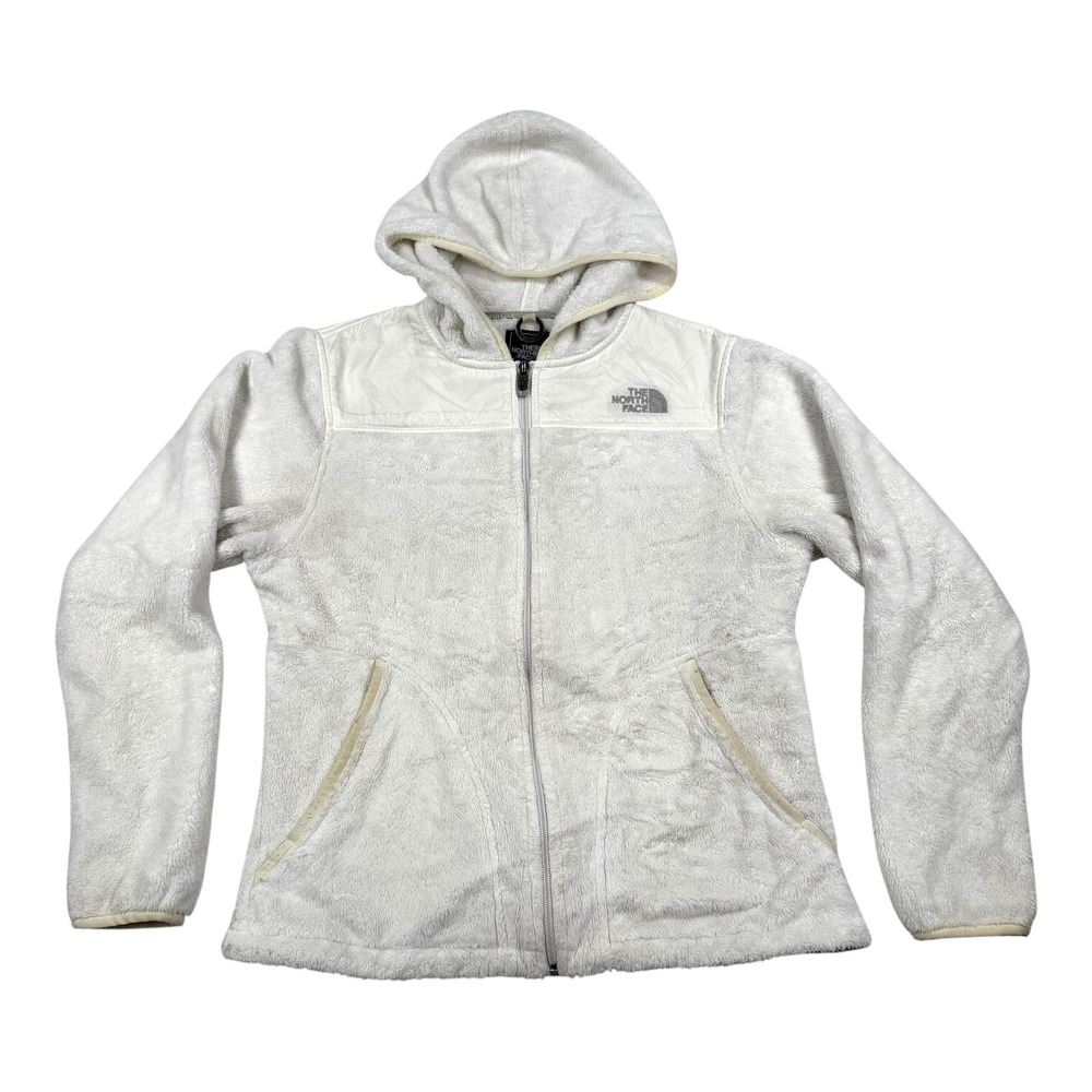 The North Face Jacket Womens Medium White Fleece Hooded Full Zip Sherpa Plush